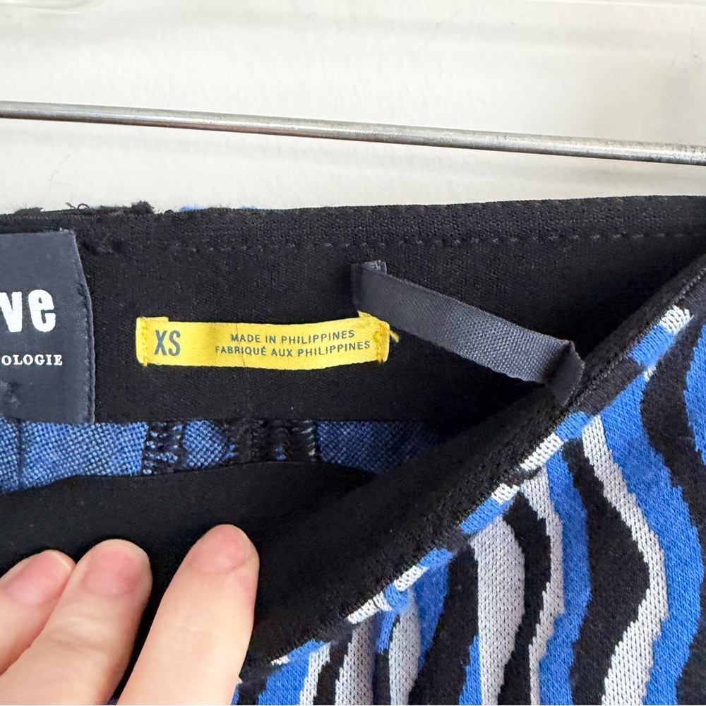 Maeve The Margot Cropped Kick Flare Pants Wavy Blue Stripe Motif - Picture 7 of 7